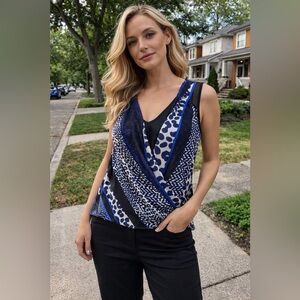 Express Leopard Print V-Neck Top